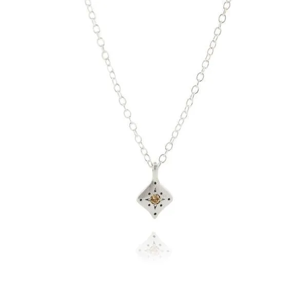Silver Night Charm Pendant with Champagne Diamond