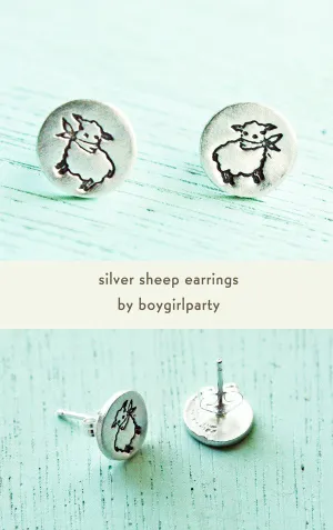 Silver Sheep / Lamb Earrings