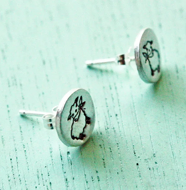 Silver Sheep / Lamb Earrings