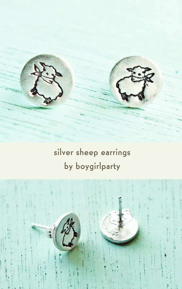 Silver Sheep / Lamb Earrings