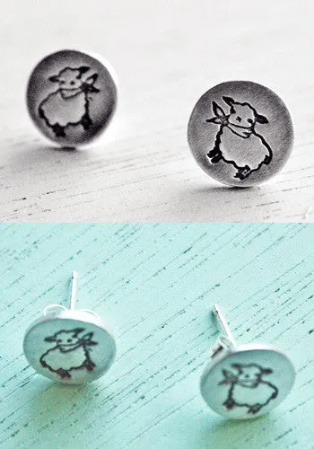 Silver Sheep / Lamb Earrings