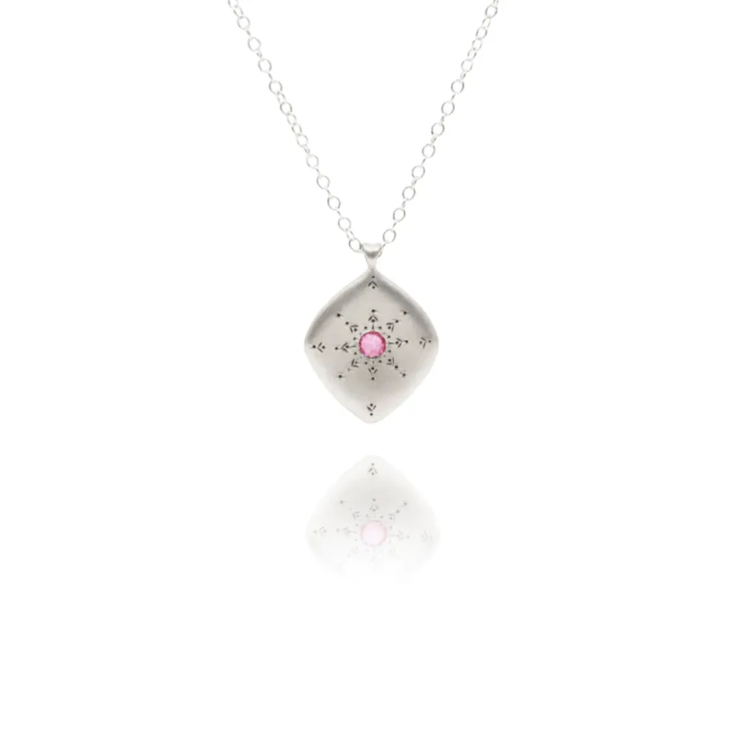 Silver Stargaze Pink Sapphire Pendant