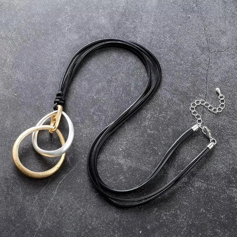 Simple Circles Neck Chokers Necklace Handmade Korean Fashion Jewelry For Women