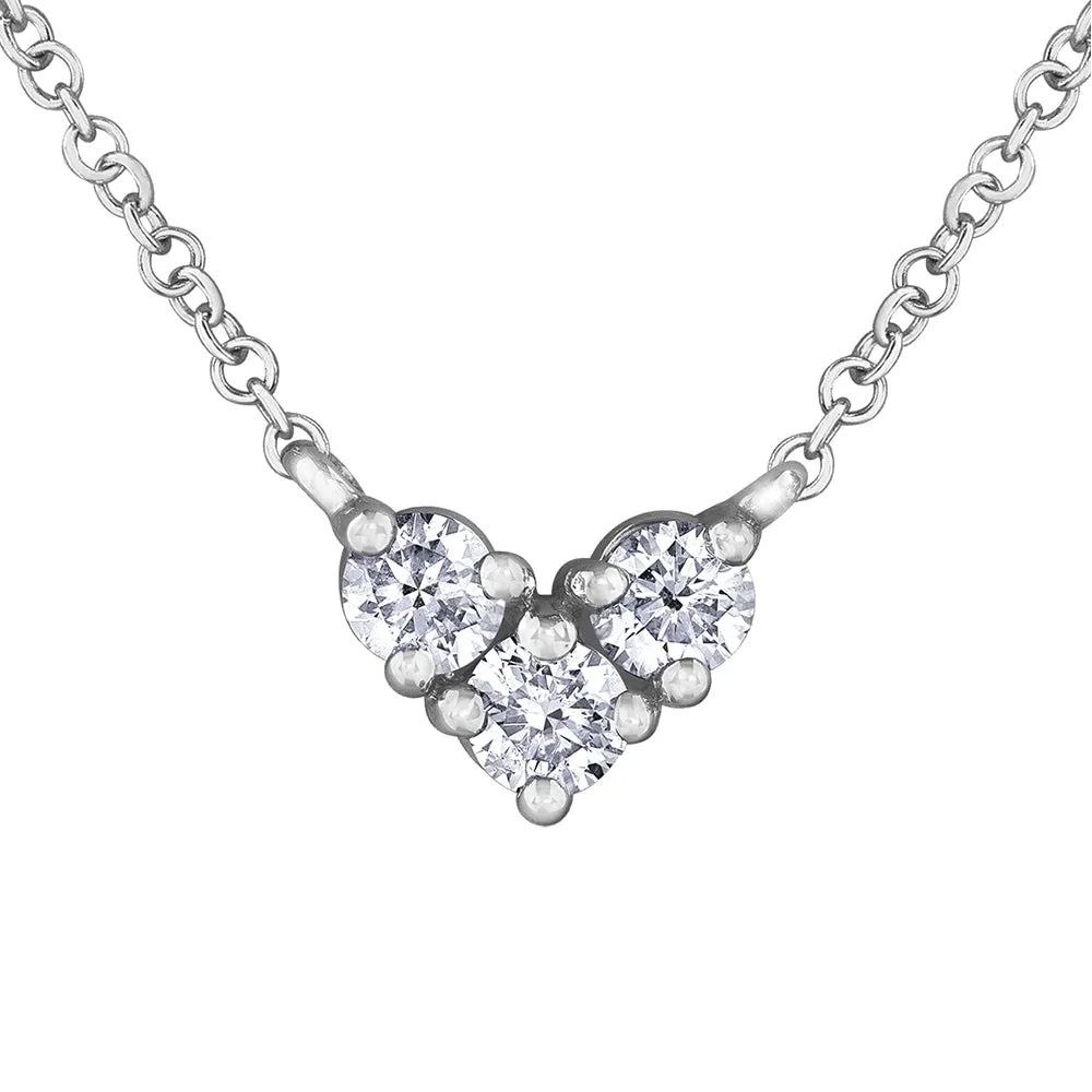 Simple Diamond Three-Stone Necklace