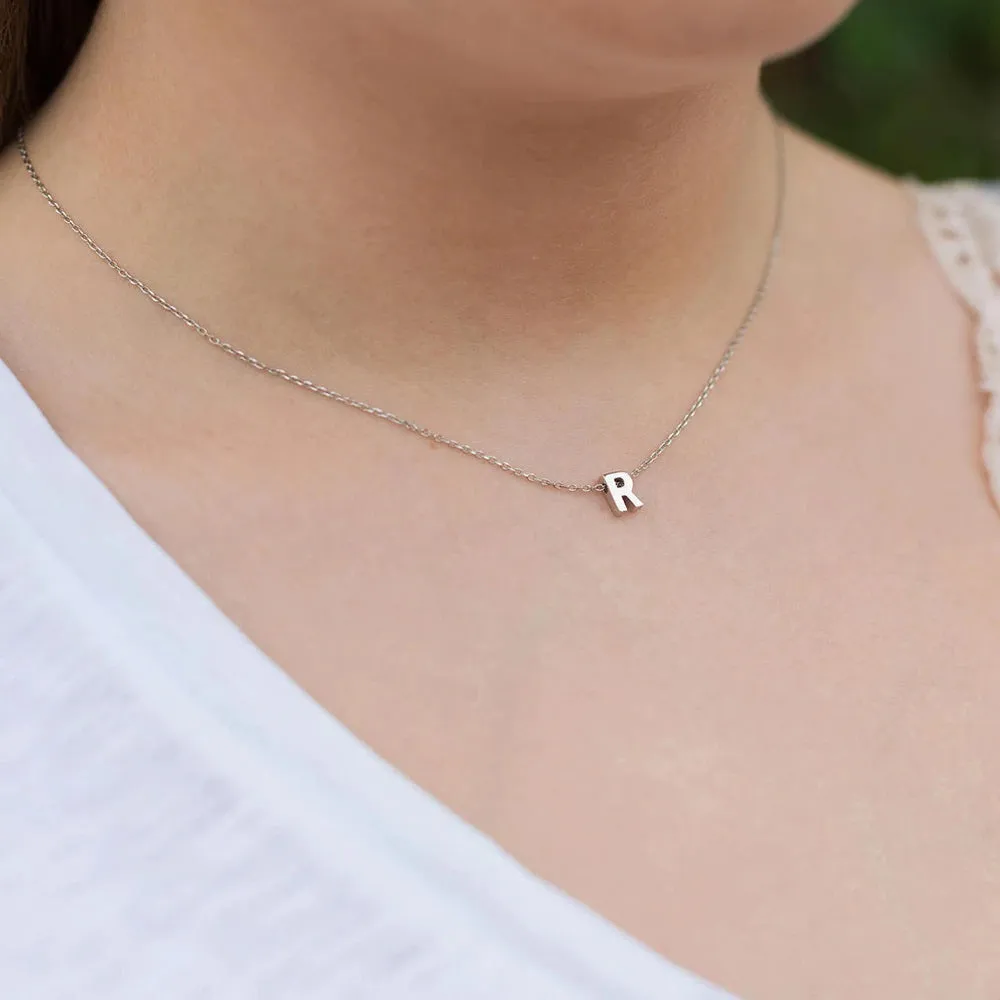 Simple Elegant A-Z Alphabet Pendant Jewellery Necklace