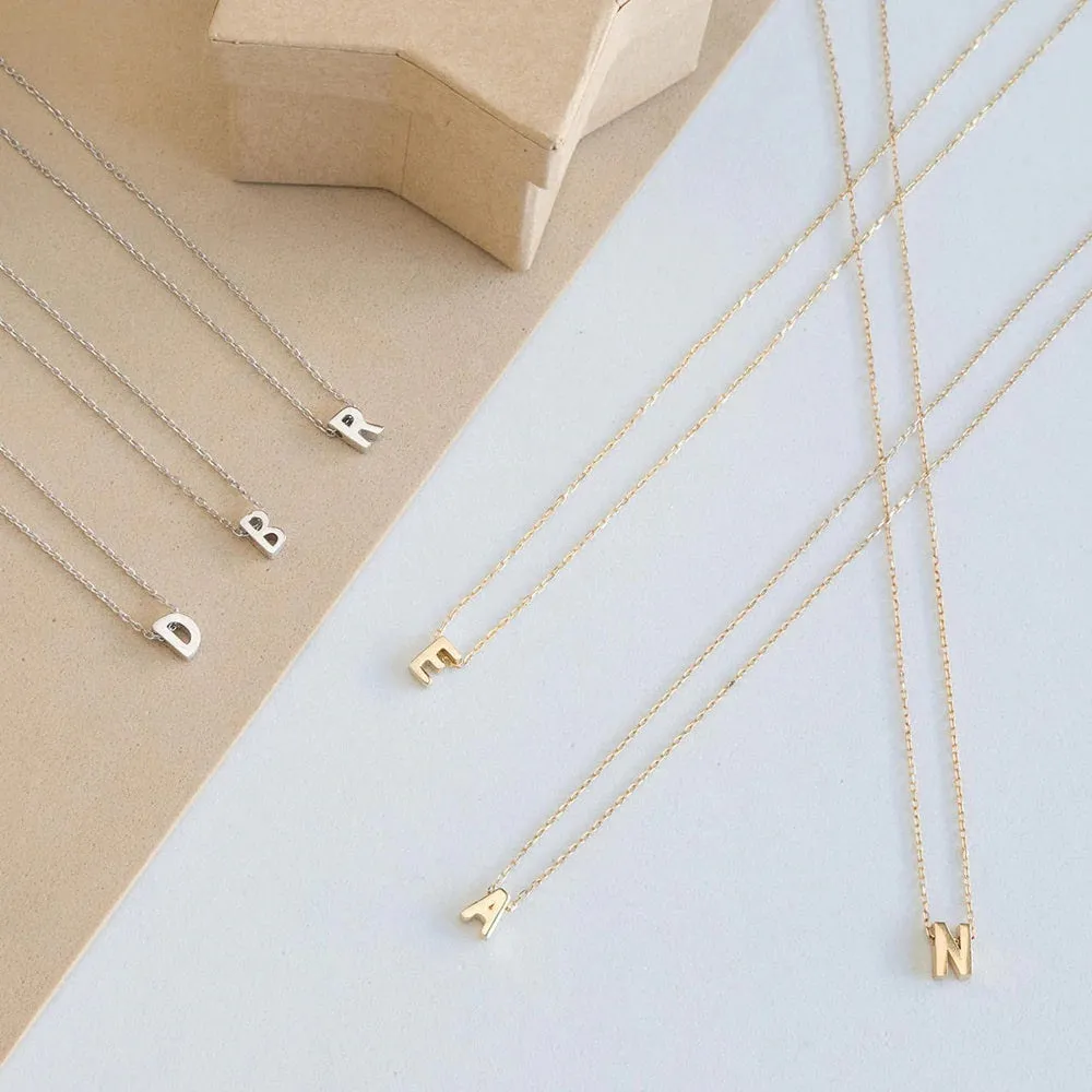 Simple Elegant A-Z Alphabet Pendant Jewellery Necklace
