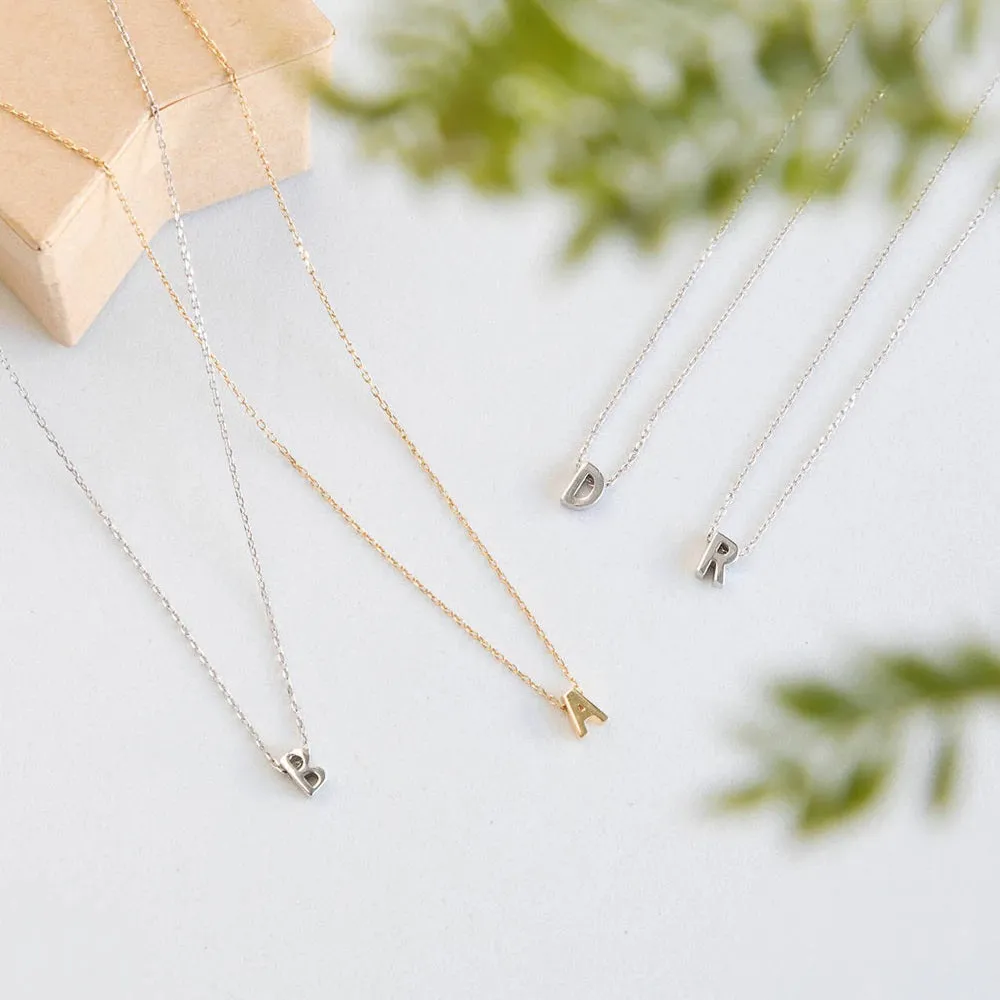 Simple Elegant A-Z Alphabet Pendant Jewellery Necklace