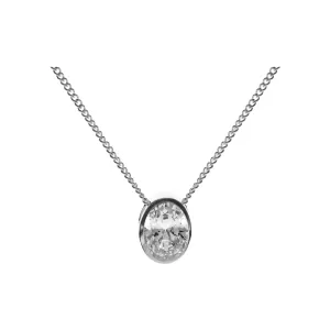 Simple oval CZ necklace