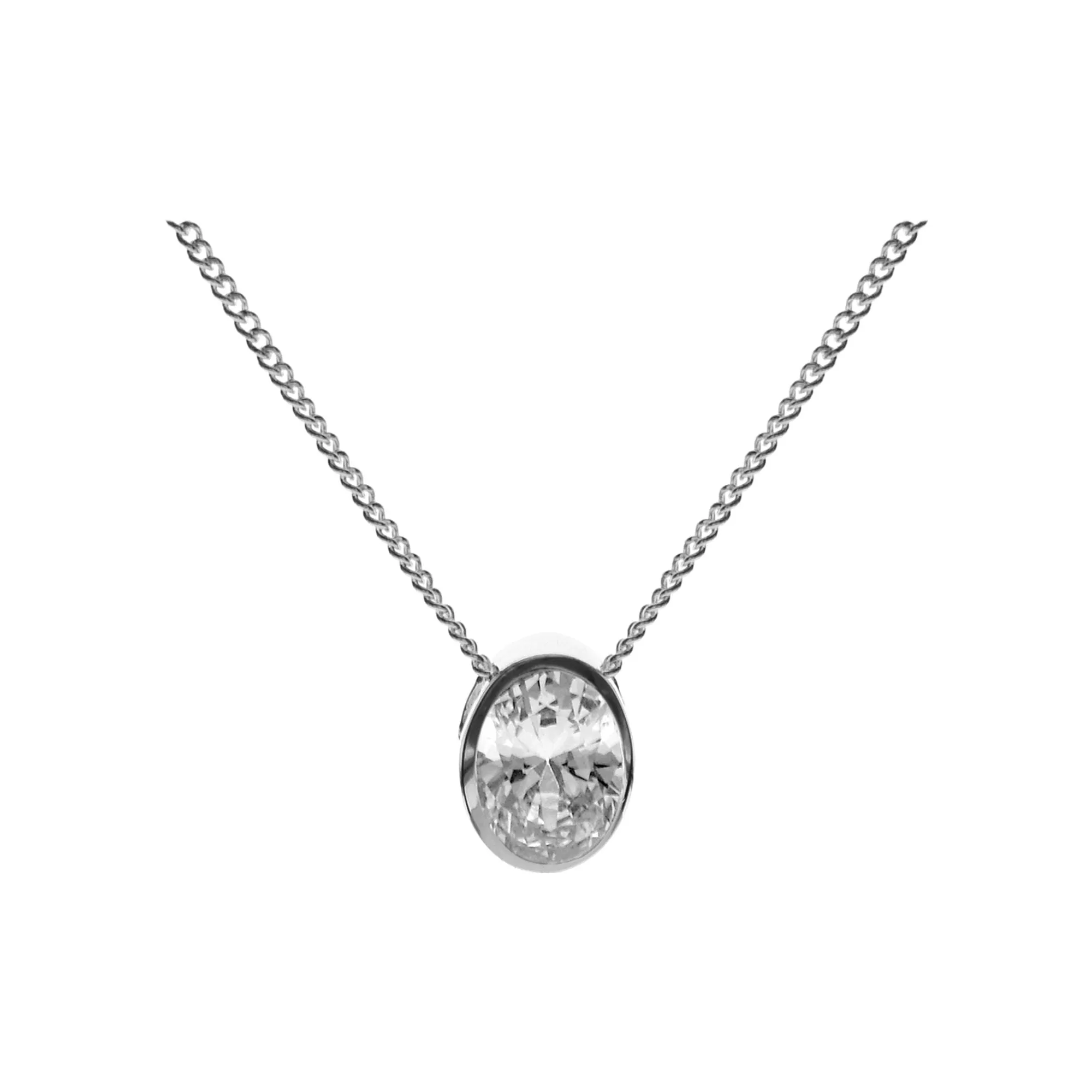 Simple oval CZ necklace