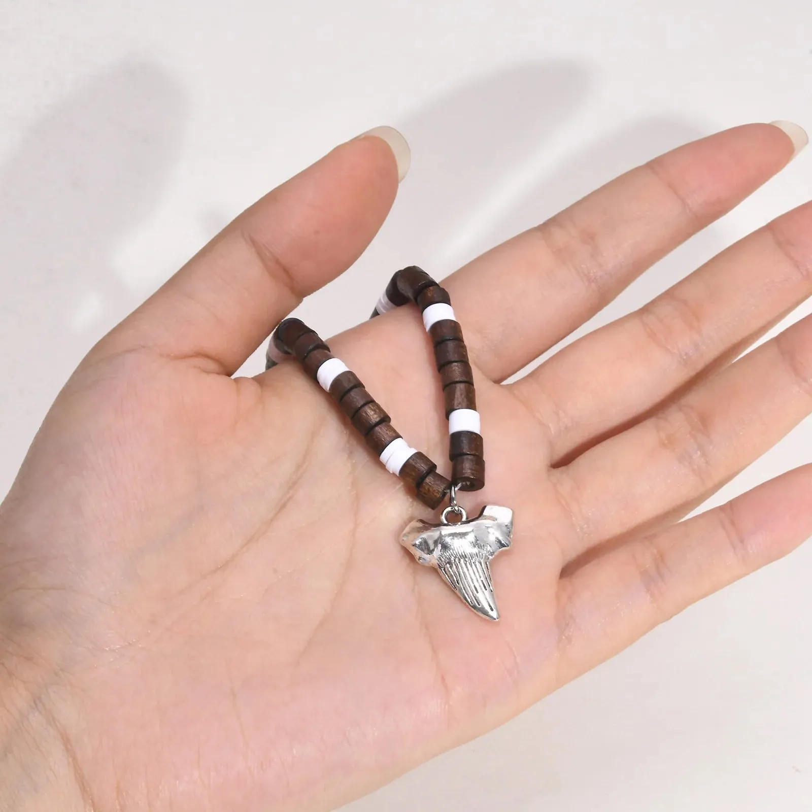 Simple Shark Teeth Pendant Necklace for Men Boys