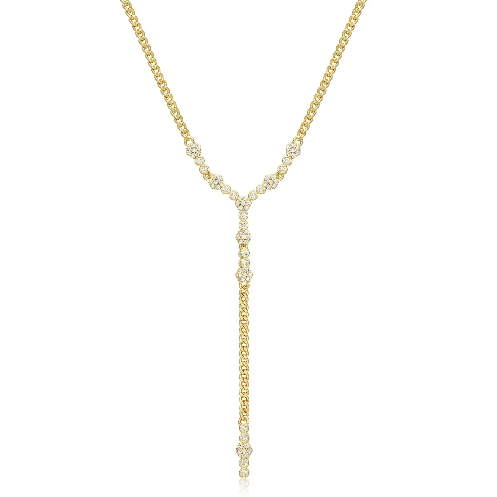 Simple Style Classic Style Solid Color Stainless Steel Plating Inlay Zircon 18k Gold Plated Necklace