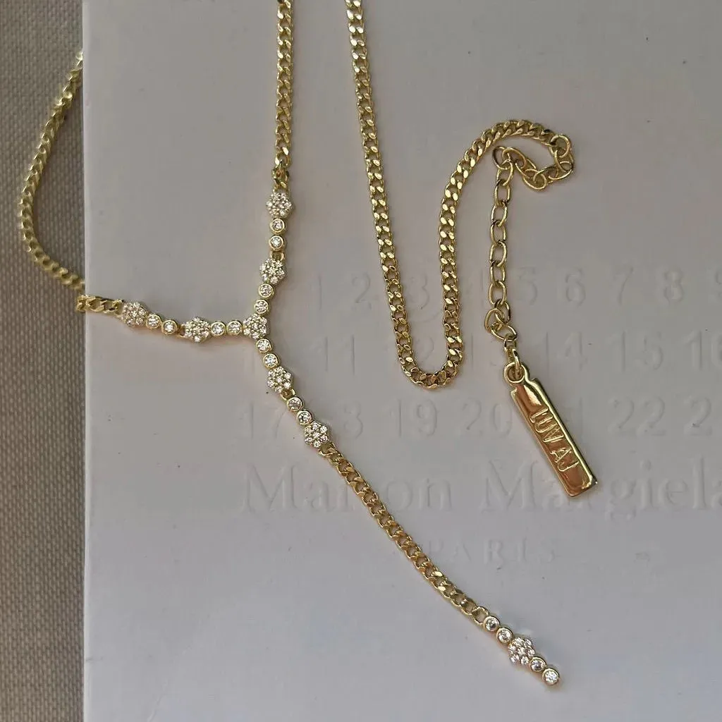 Simple Style Classic Style Solid Color Stainless Steel Plating Inlay Zircon 18k Gold Plated Necklace