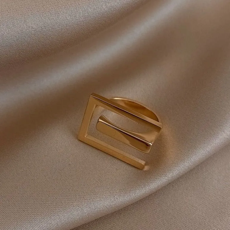 Simple Style Commute Solid Color Stainless Steel Plating Gold Plated Rings