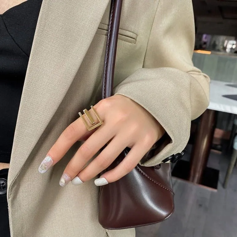 Simple Style Commute Solid Color Stainless Steel Plating Gold Plated Rings