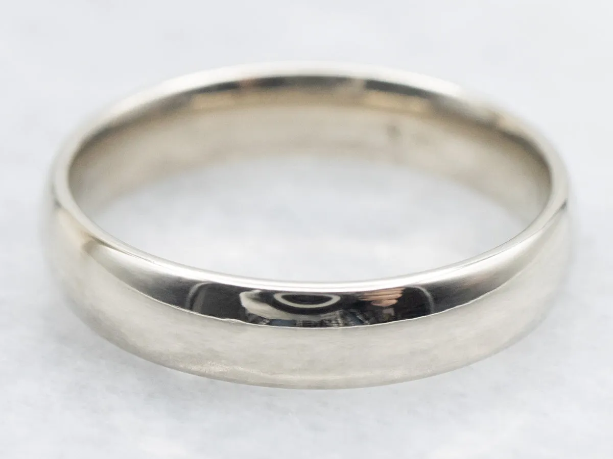 Simple White Gold Wedding Band