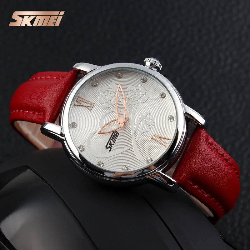 SKMEI Quartz Watch Women Watches Relogio Feminino Relojes Mujer Women's Leather Dress Fashion Brand Waterproof Wristwatches