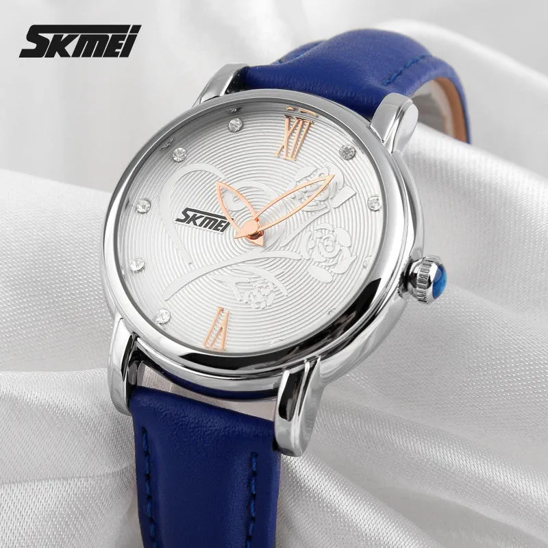 SKMEI Quartz Watch Women Watches Relogio Feminino Relojes Mujer Women's Leather Dress Fashion Brand Waterproof Wristwatches