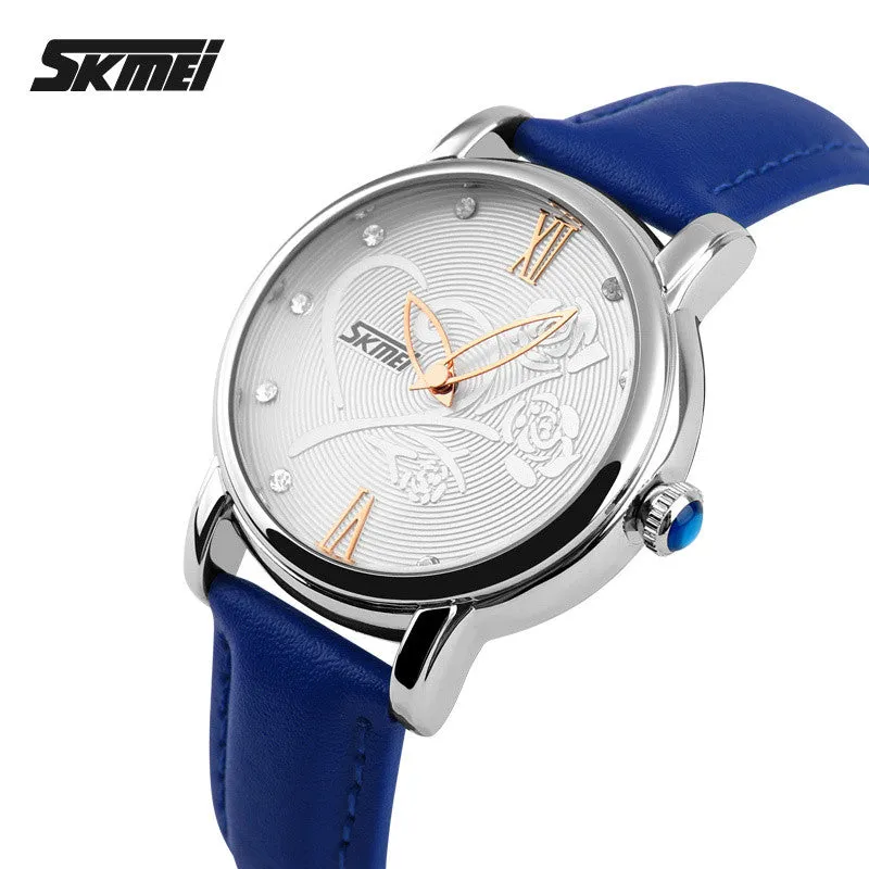 SKMEI Quartz Watch Women Watches Relogio Feminino Relojes Mujer Women's Leather Dress Fashion Brand Waterproof Wristwatches