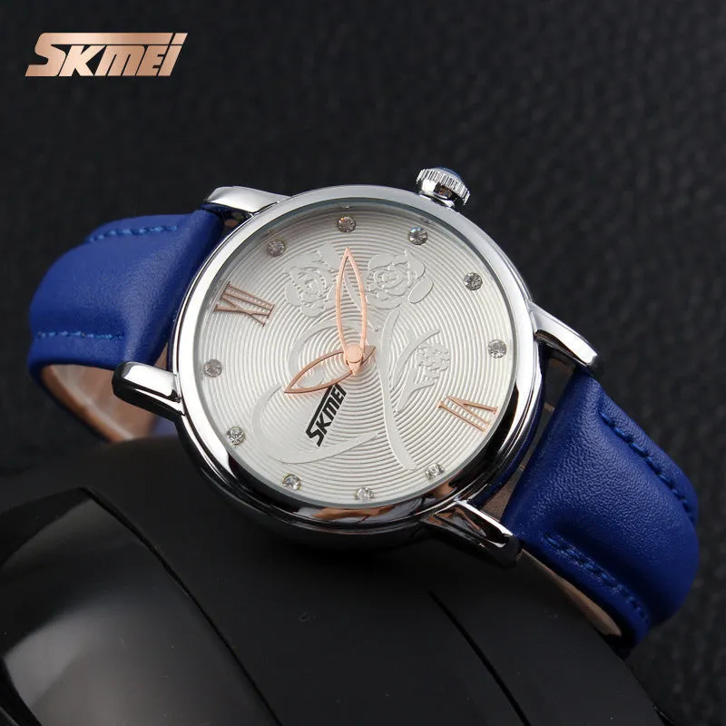 SKMEI Quartz Watch Women Watches Relogio Feminino Relojes Mujer Women's Leather Dress Fashion Brand Waterproof Wristwatches