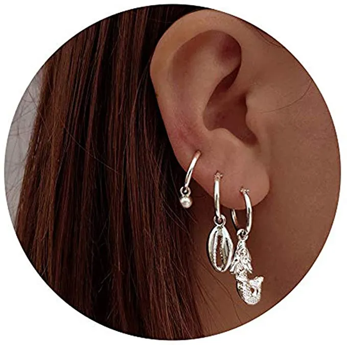 SL-079 Women's Hoop Earrings 4 Pairs x 14 Boxes - NEW - SMALL LOT