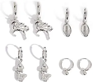 SL-079 Women's Hoop Earrings 4 Pairs x 14 Boxes - NEW - SMALL LOT