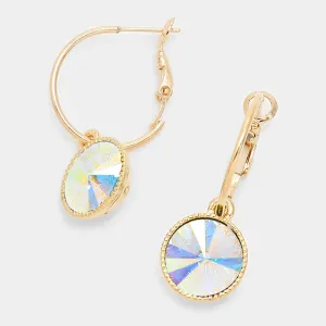 Small AB Austrian Crystal Dangle Earrings on Gold | 291637