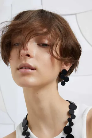 Small Abstraction Earrings in Black