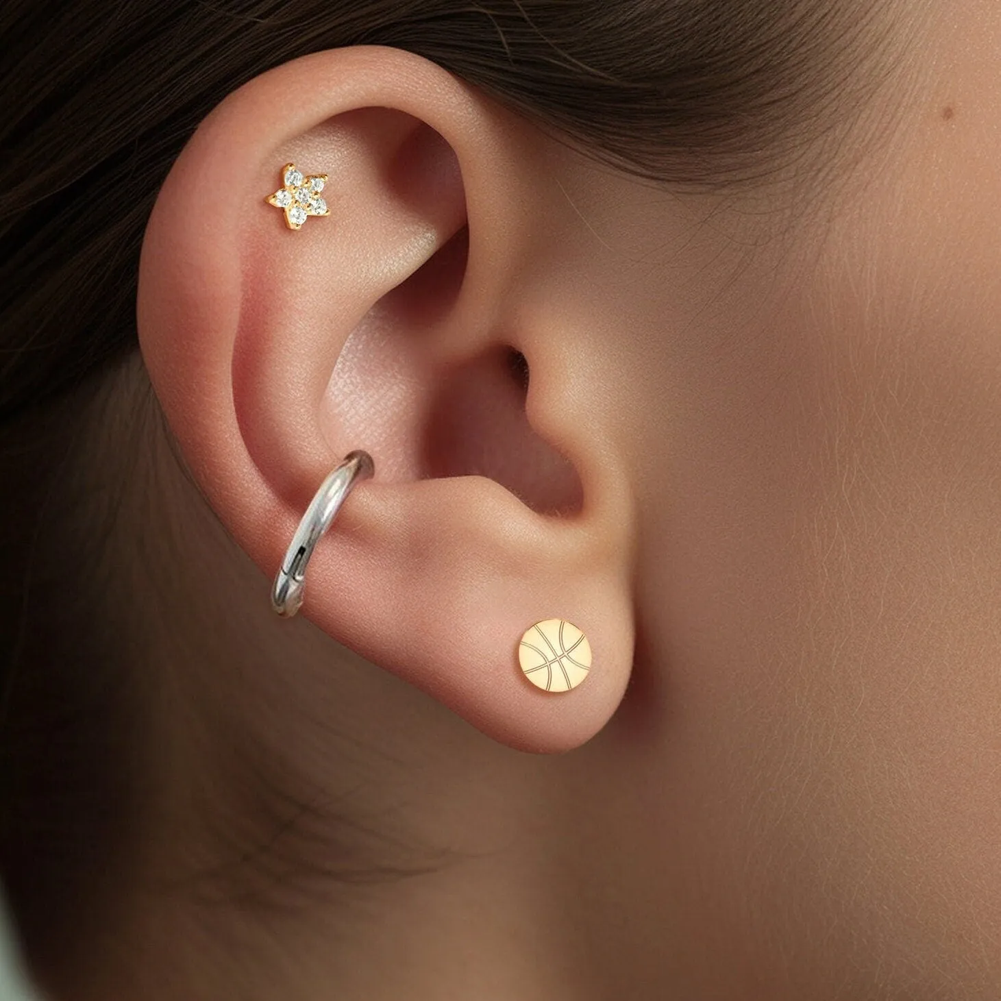 Small Basketball Earrings
