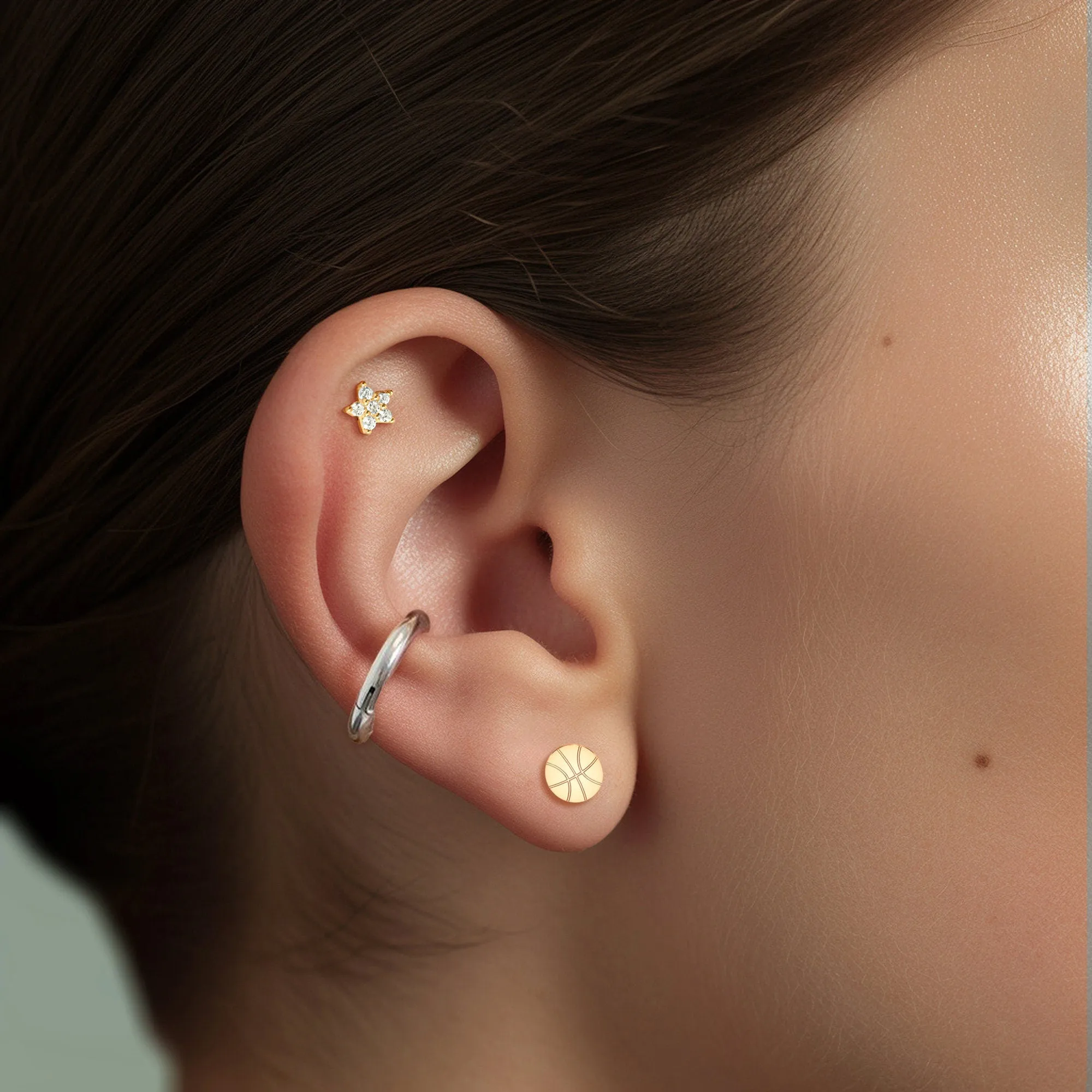 Small Basketball Earrings