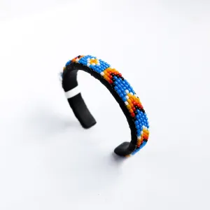 Small Bright Blue Navajo Beaded Bracelet