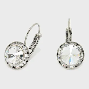 Small Clear Austrian Crystal Stud Earrings on Silver | 0.5" | 186258