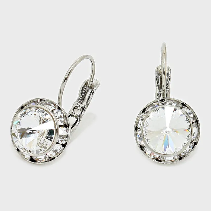 Small Clear Austrian Crystal Stud Earrings on Silver | 0.5" | 186258