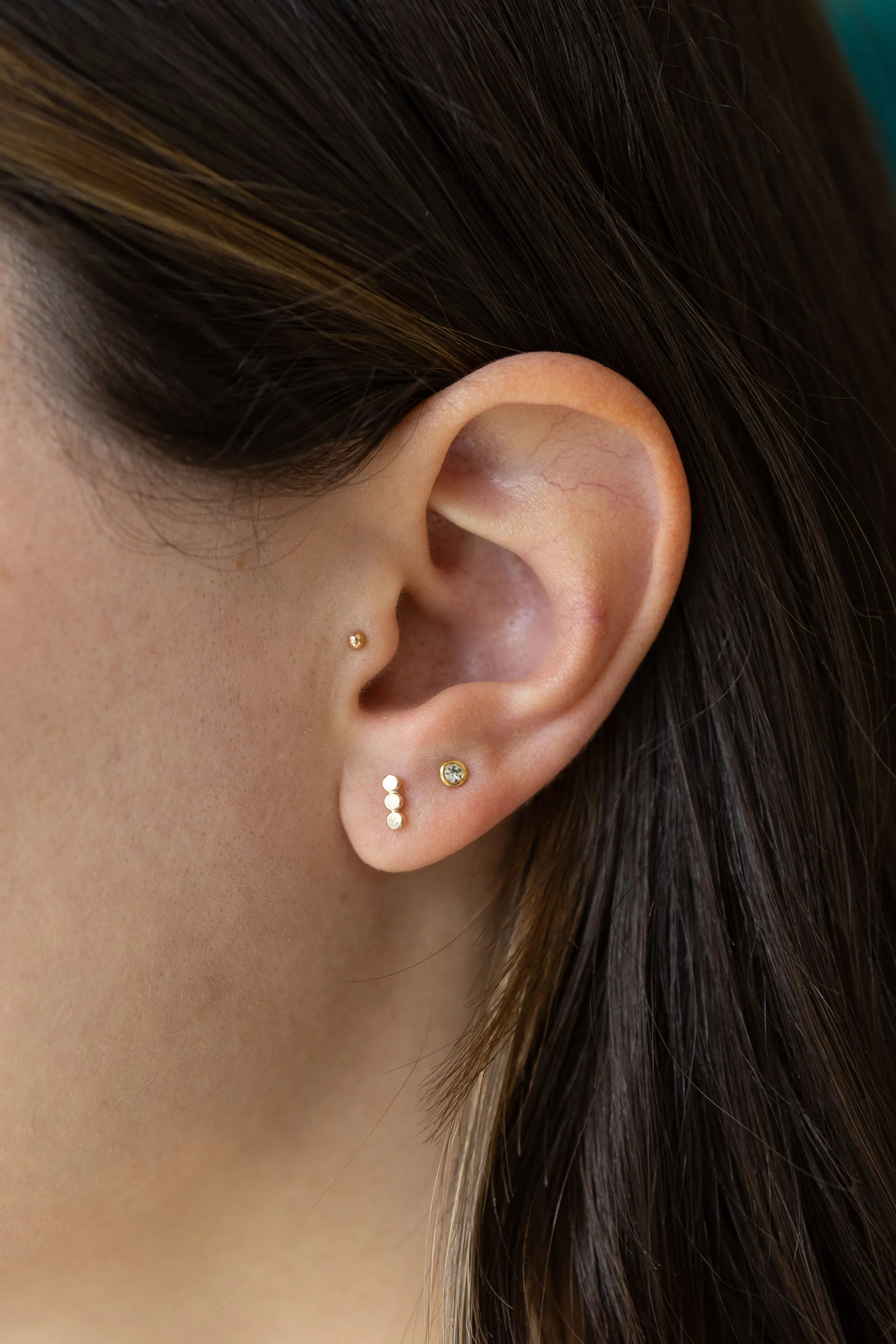 Small Coin Stud Earrings in Gold