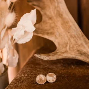 Small Cowhide Stud Earrings