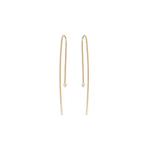 Small Diamond Prong Set Wire Earrings