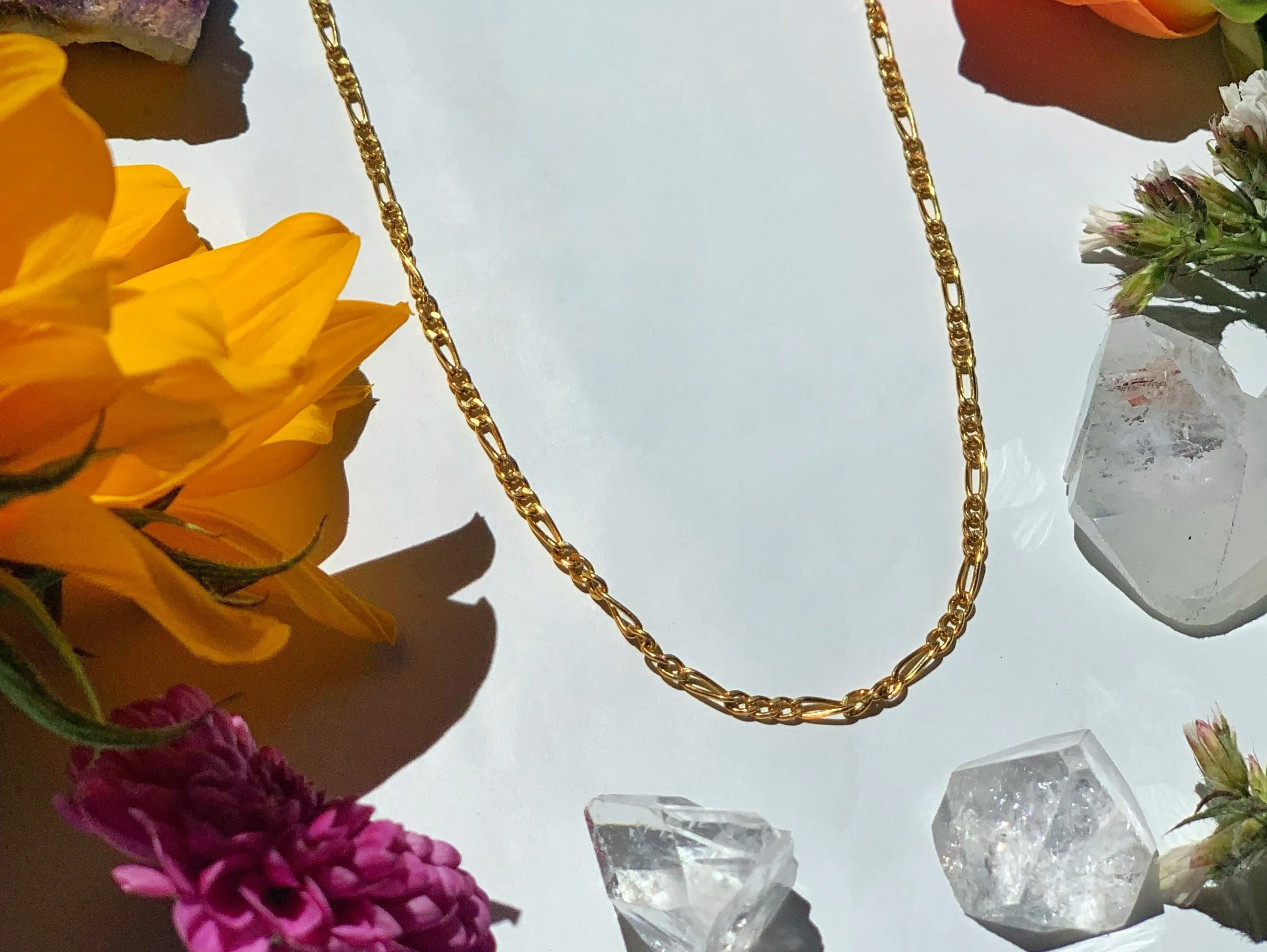 Small Figaro 14k Gold Chain Necklace