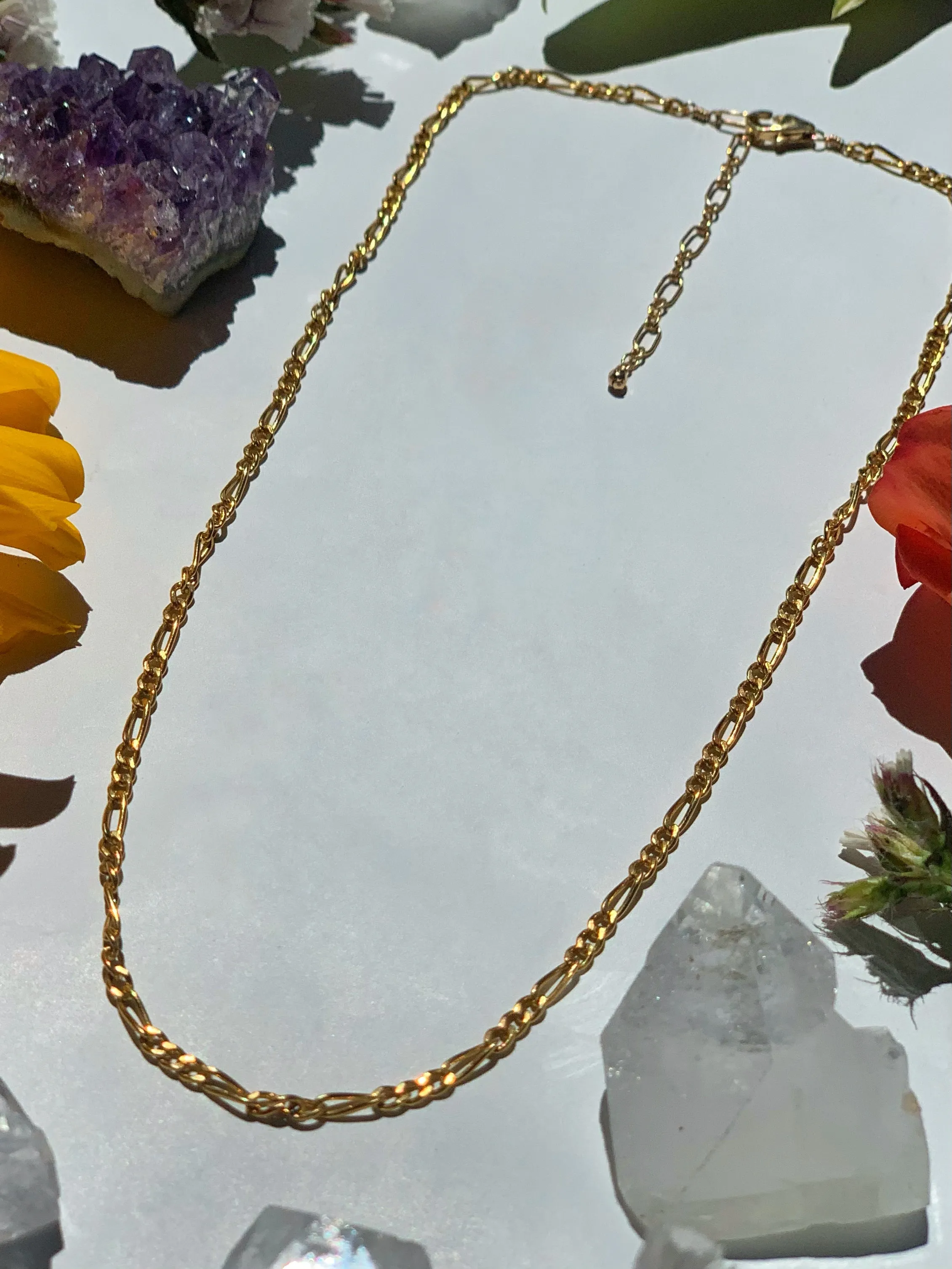 Small Figaro 14k Gold Chain Necklace