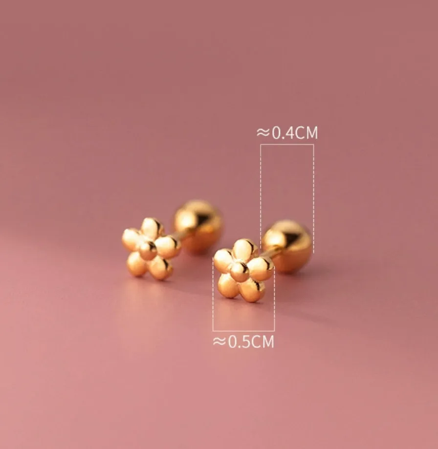 Small flower Screw back Studs Earrings - ESB020