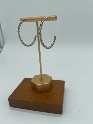Small Glass Bead Hoop Earrings