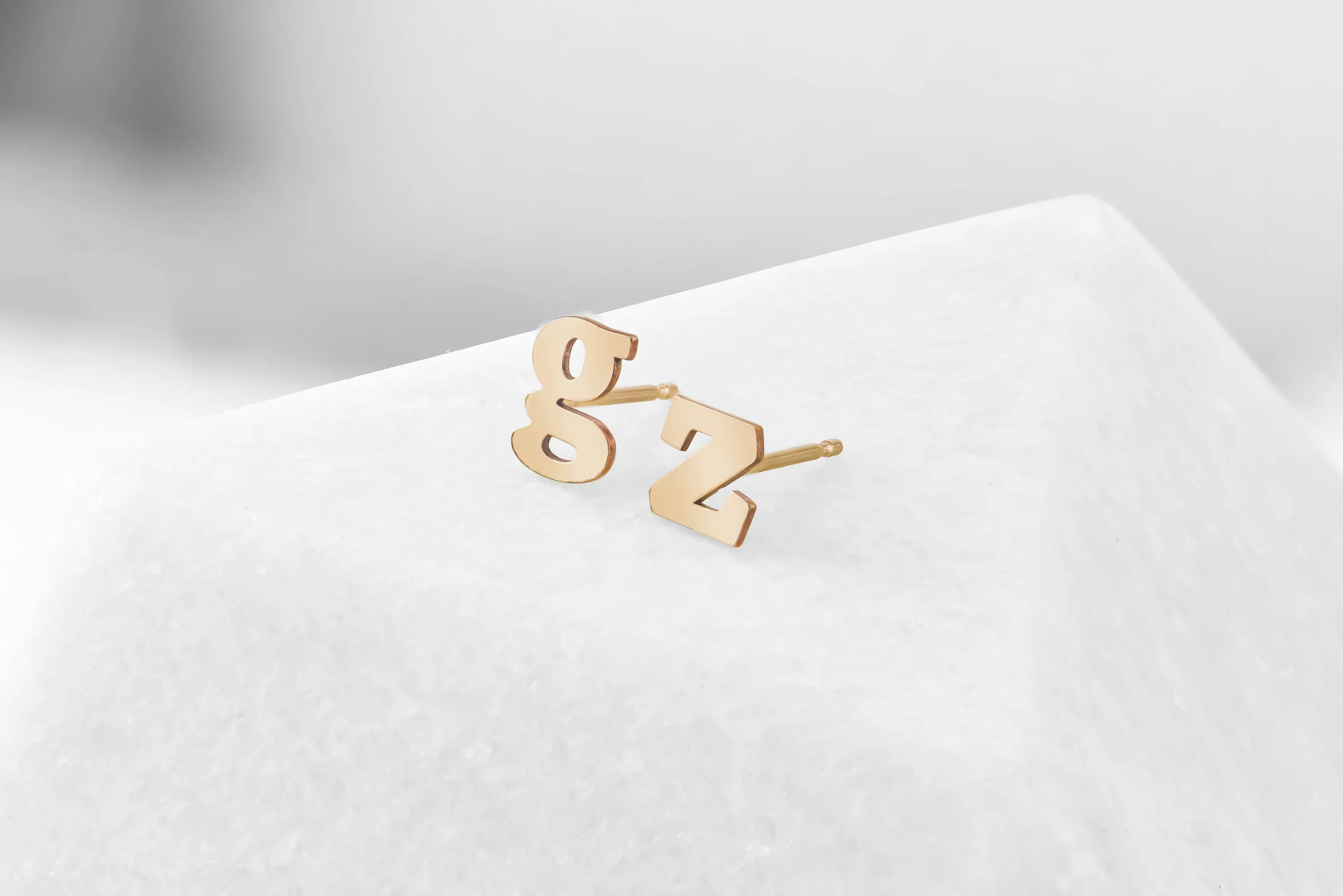 Small Letter Stud Earrings