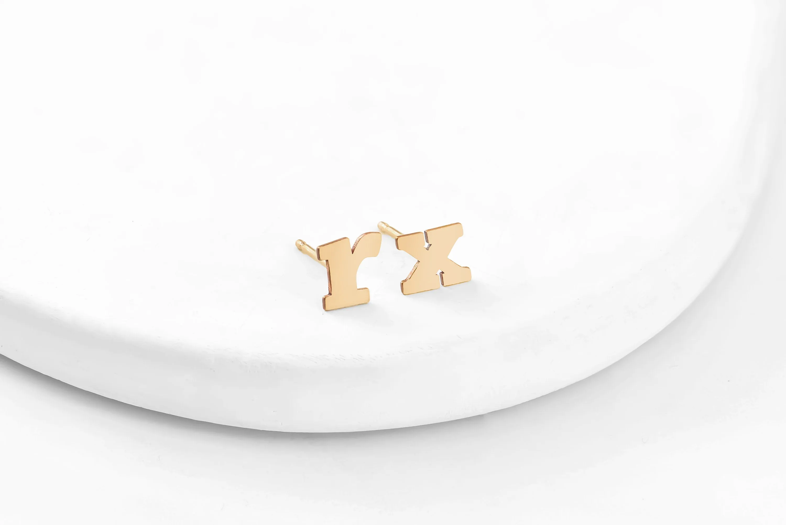 Small Letter Stud Earrings