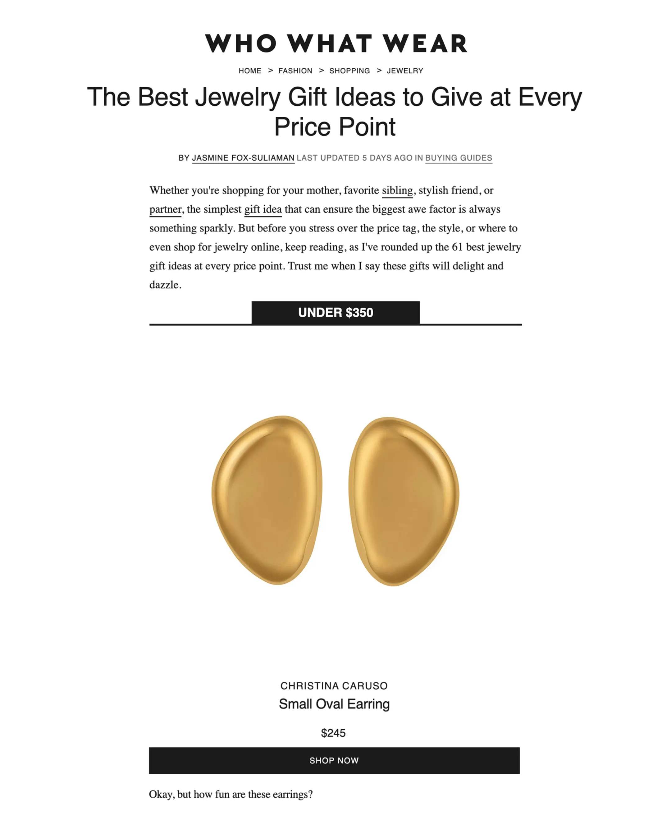 Small Oval Earring