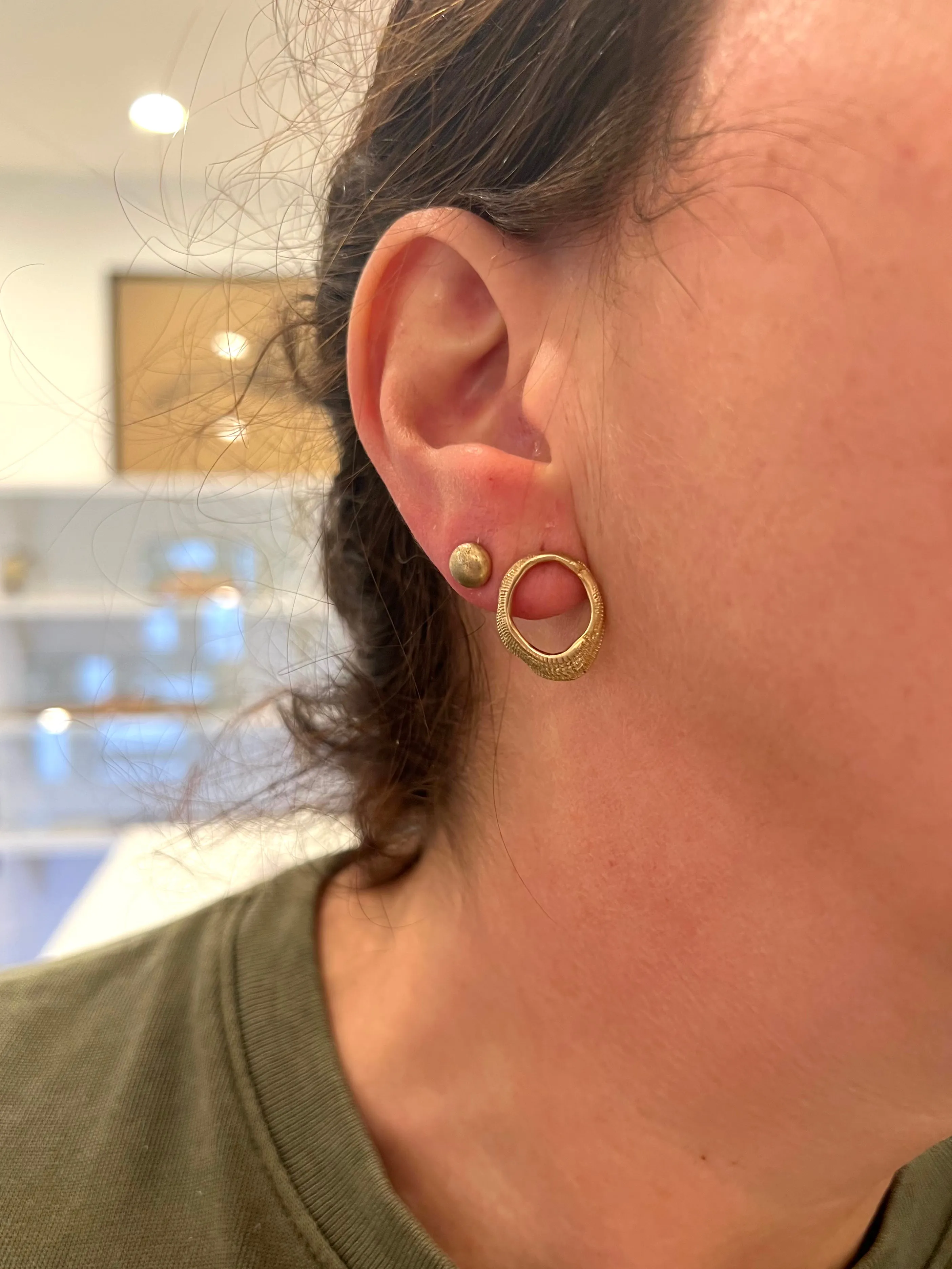 Small Oval Seashell Stud Earrings