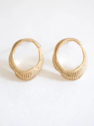 Small Oval Seashell Stud Earrings