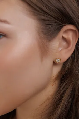 SMALL PAVE HEART EARRINGS
