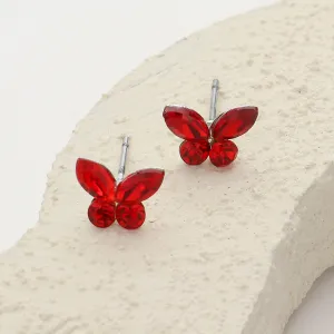 Small Red Stone Butterfly Stud Earrings for Little Girls | Small Earrings for Young Girls |  646511