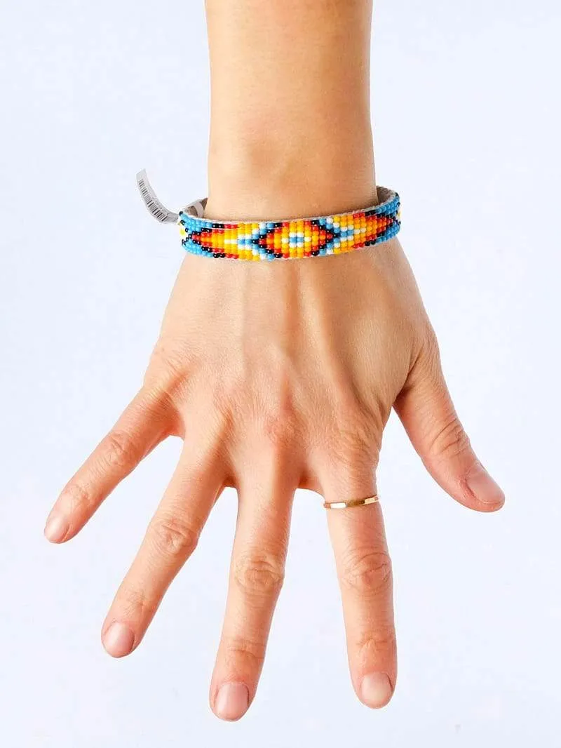 Small Sky Blue Navajo Beaded Bracelet