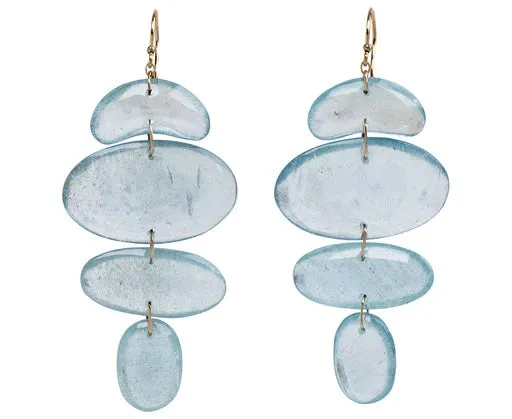Small Totem II Aquamarine Earrings