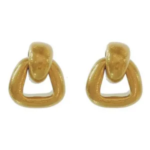 Small Triangle Door Knocker Clip Earrings