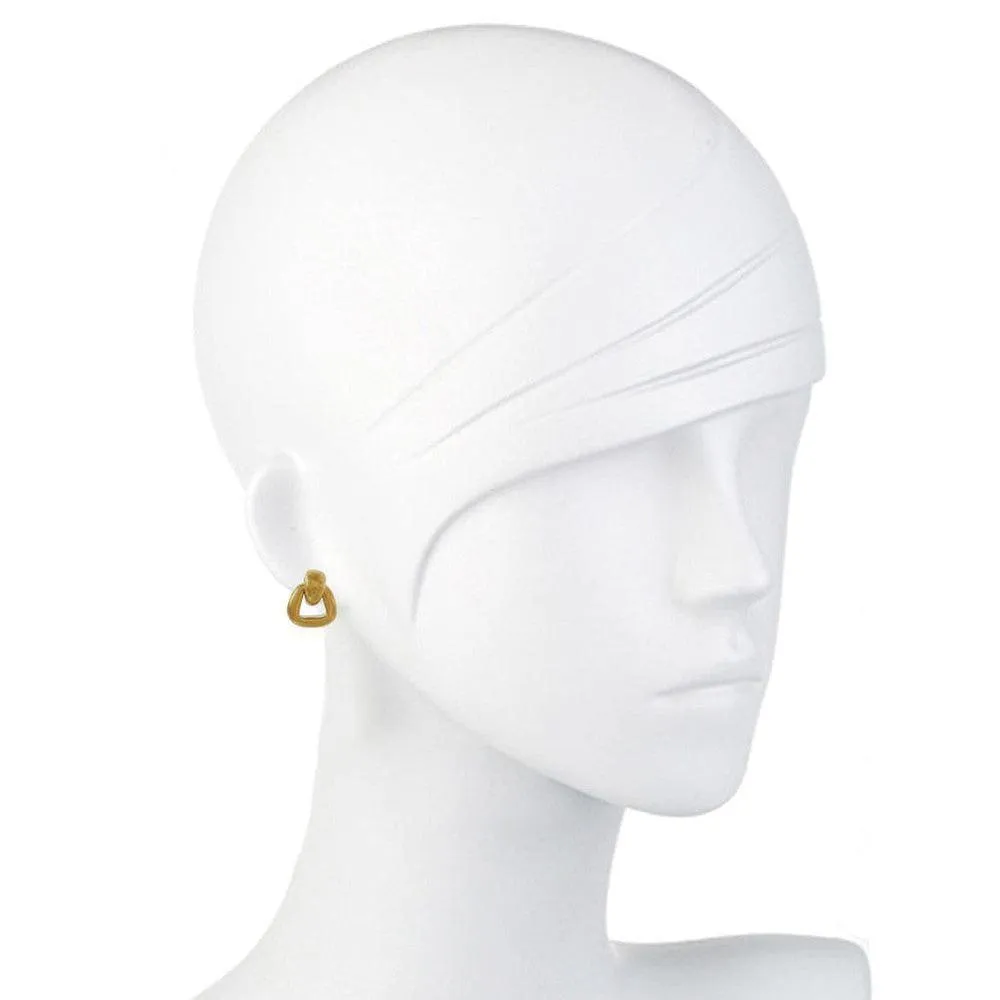 Small Triangle Door Knocker Clip Earrings